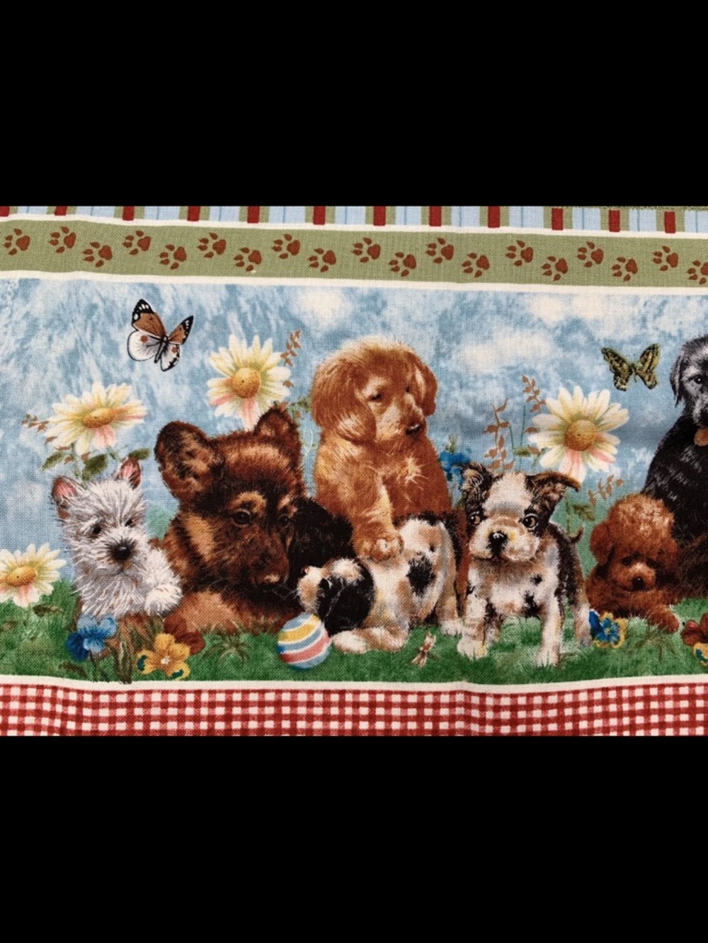 Puppies Outdoors Print Lab Shepherd Terrier Cotton Fabric Creatif Spectrix 1y+18 - Picture 2 of 9
